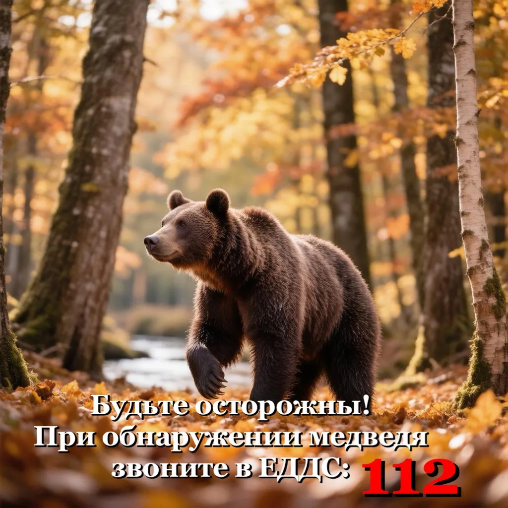 ❗️ВНИМАНИЕ! В Единую дежурно-диспетчерскую службу поступило сообщение о появлении медве...