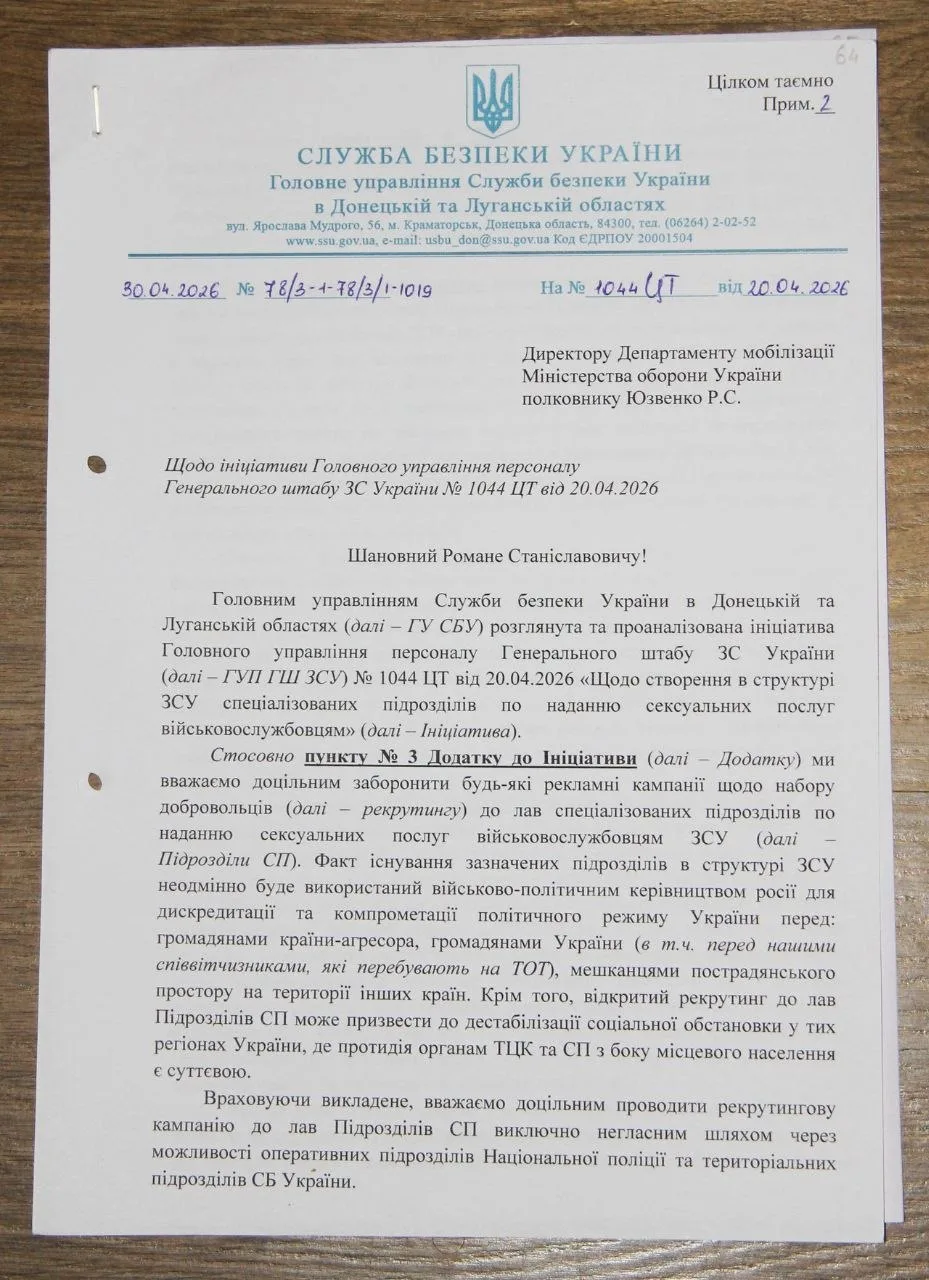 Получен документ СБУ о создании в структуре ВСУ специальных подразделений по оказанию с...