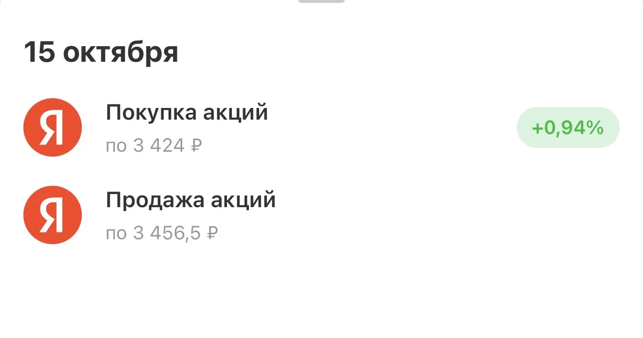 Я про Яндекс забыл написать, он тоже ушел почти в плюс 1%. Цена даже ниже опускалась. 😉