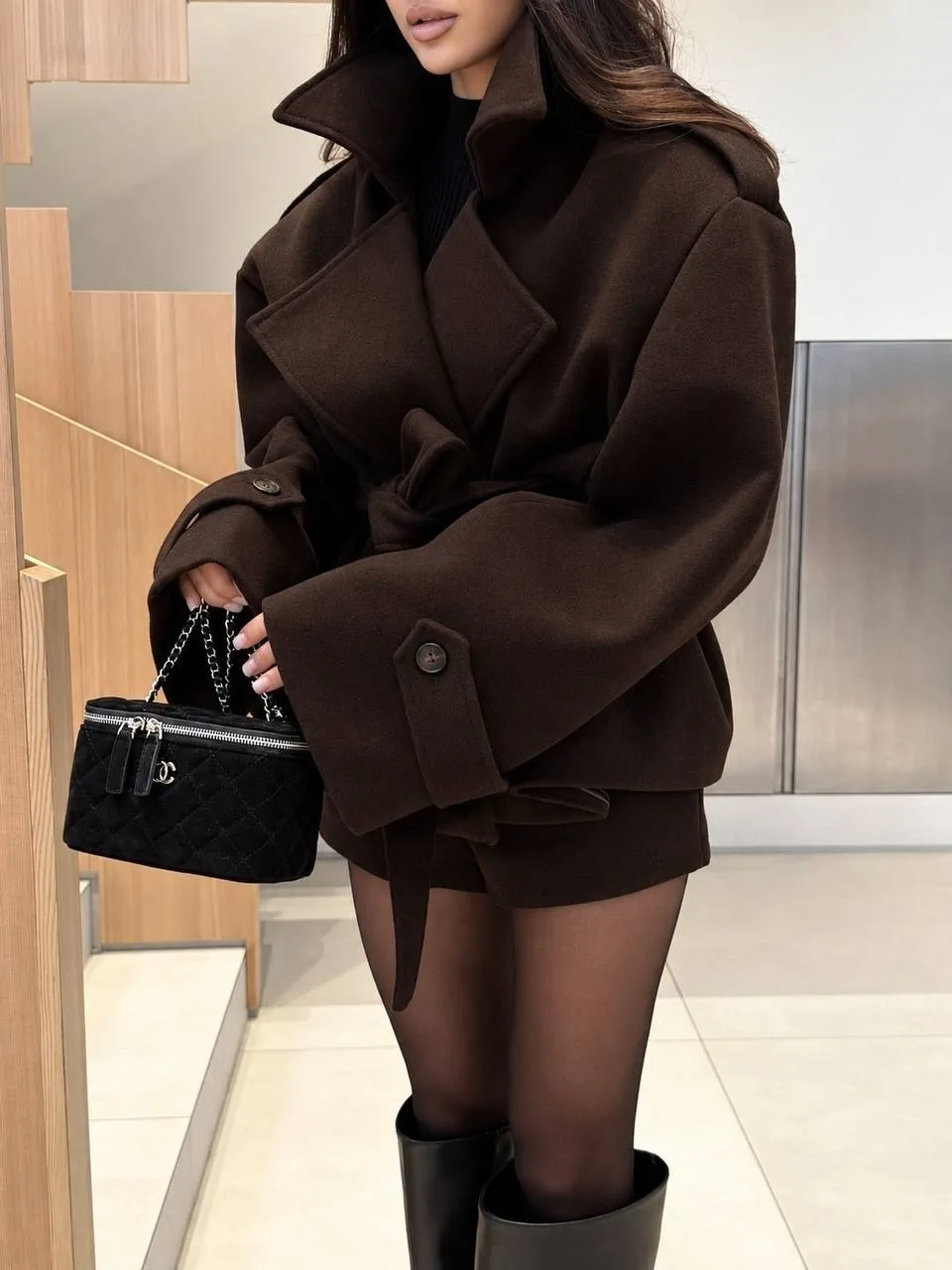 Укороченное пальто ZARA из кашемира 🤍