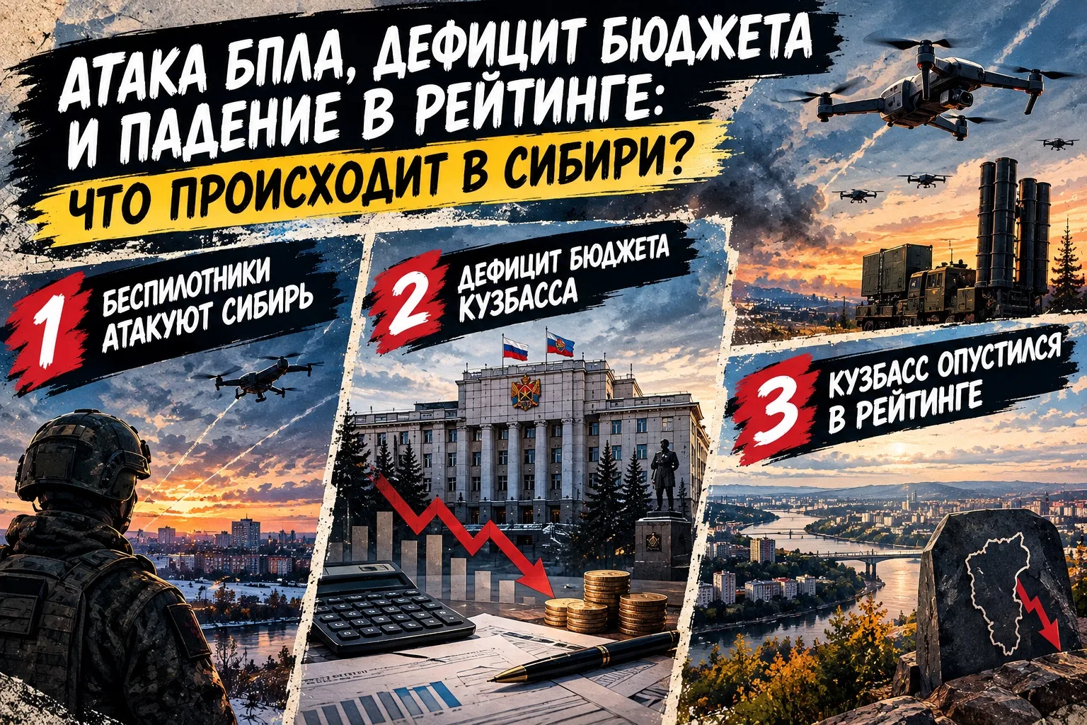 🚨 АТАКИ БПЛА, ДЕФИЦИТ БЮДЖЕТА И ПАДЕНИЕ В РЕЙТИНГЕ: что происходит в Сибири