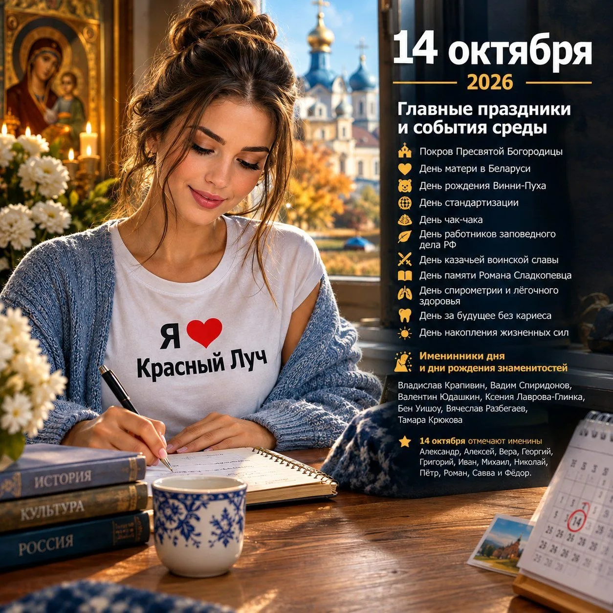 Главные праздники и события среды, 14 октября 2026 года: