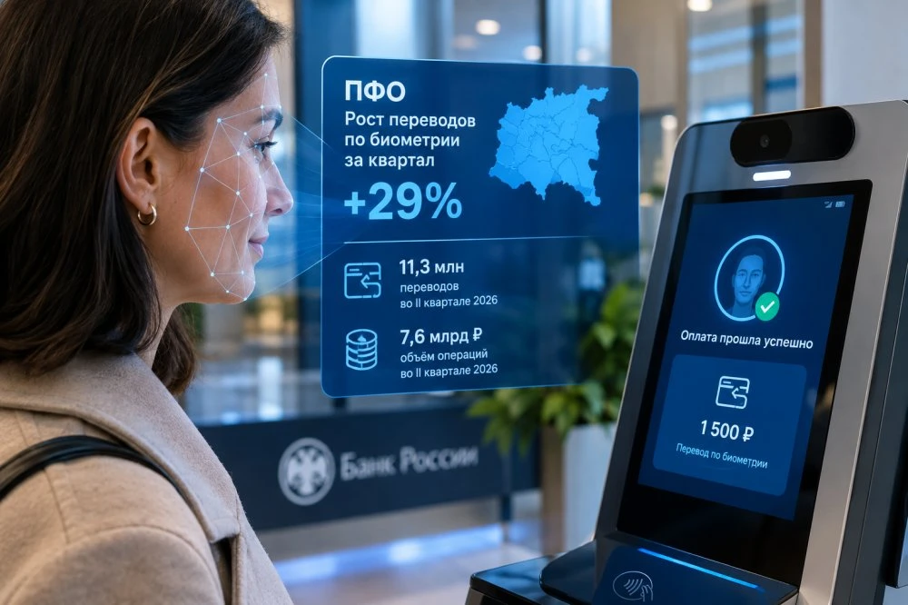 Число переводов по биометрии в ПФО выросло за квартал почти на 30%.