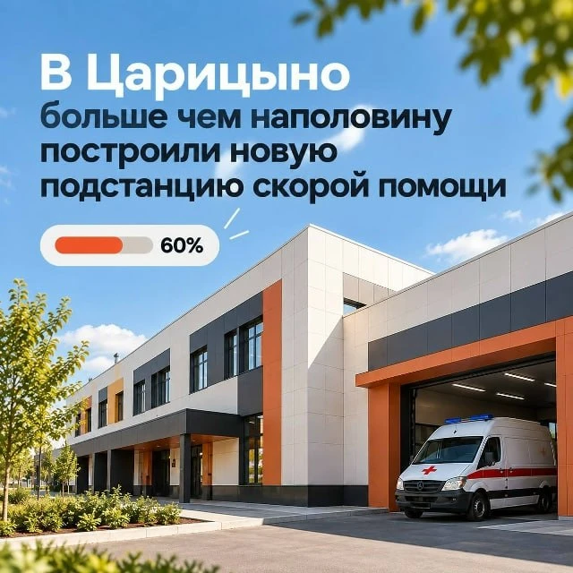 На Пролетарском проспекте продолжается строительство нового корпуса скорой помощи. Гото...