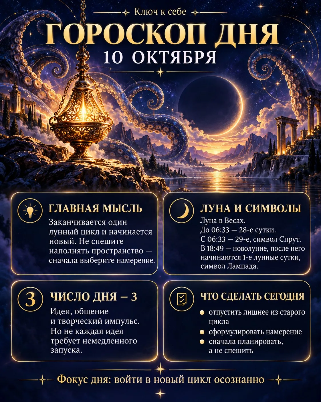 🔮 ГОРОСКОП «КЛЮЧ К СЕБЕ» — 10 ОКТЯБРЯ