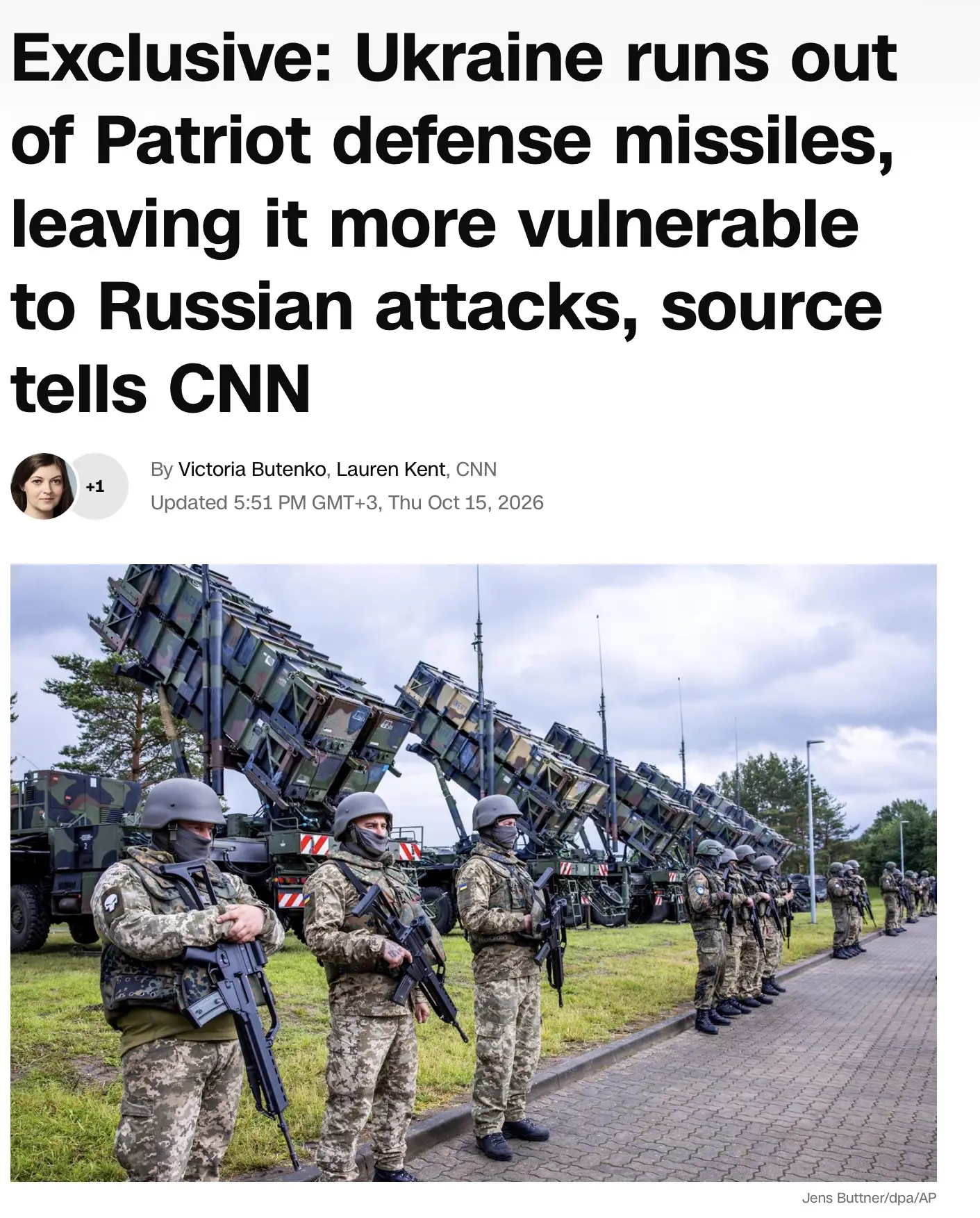 У Украины закончились ракеты для Patriot. Эту хорошую новость сообщает сейчас CNN.