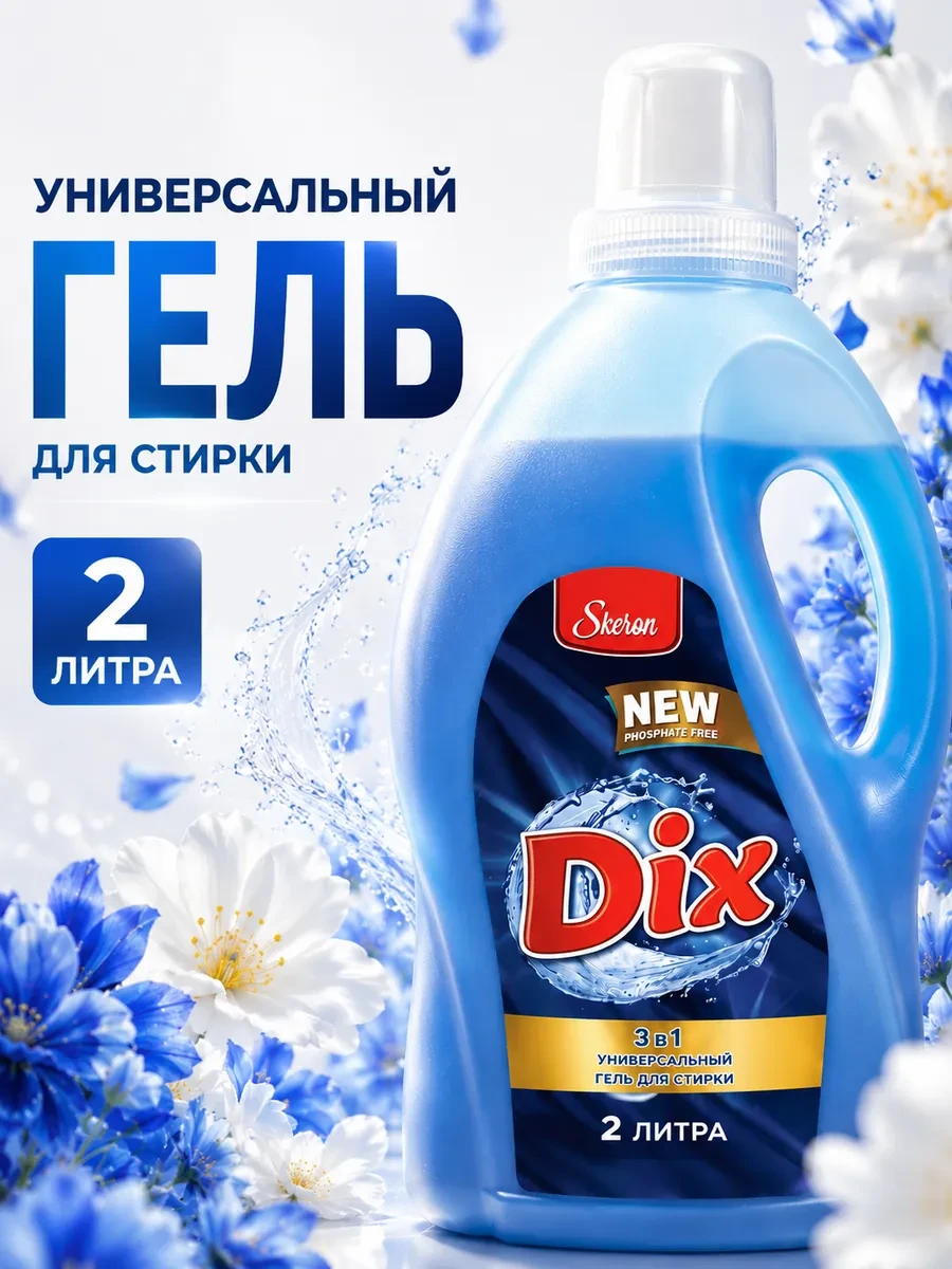 Гель для стирки 2 л универсальный жидкое средство для белья Skeron