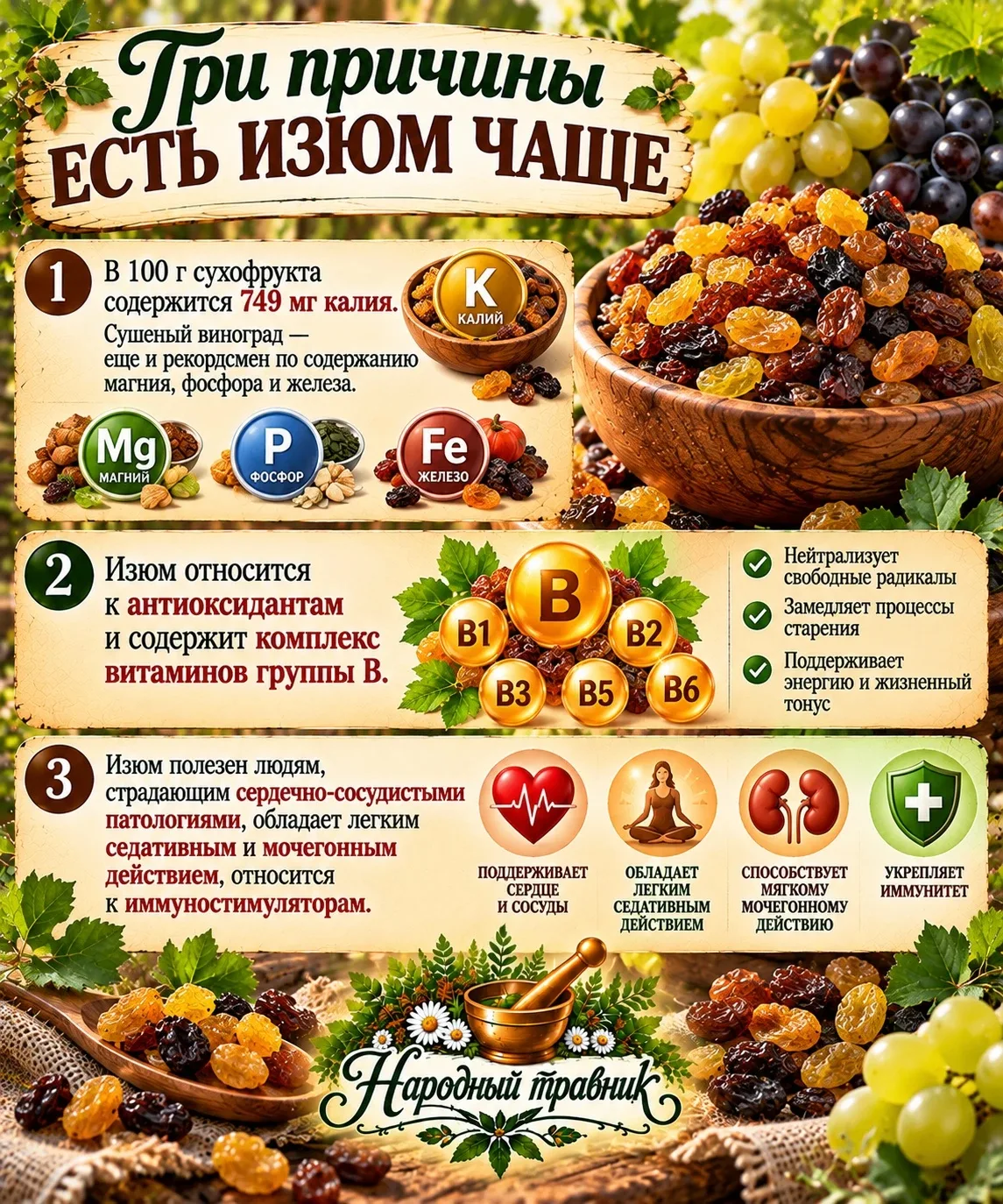 Почему стоит добавить изюм в свой рацион? 🍇