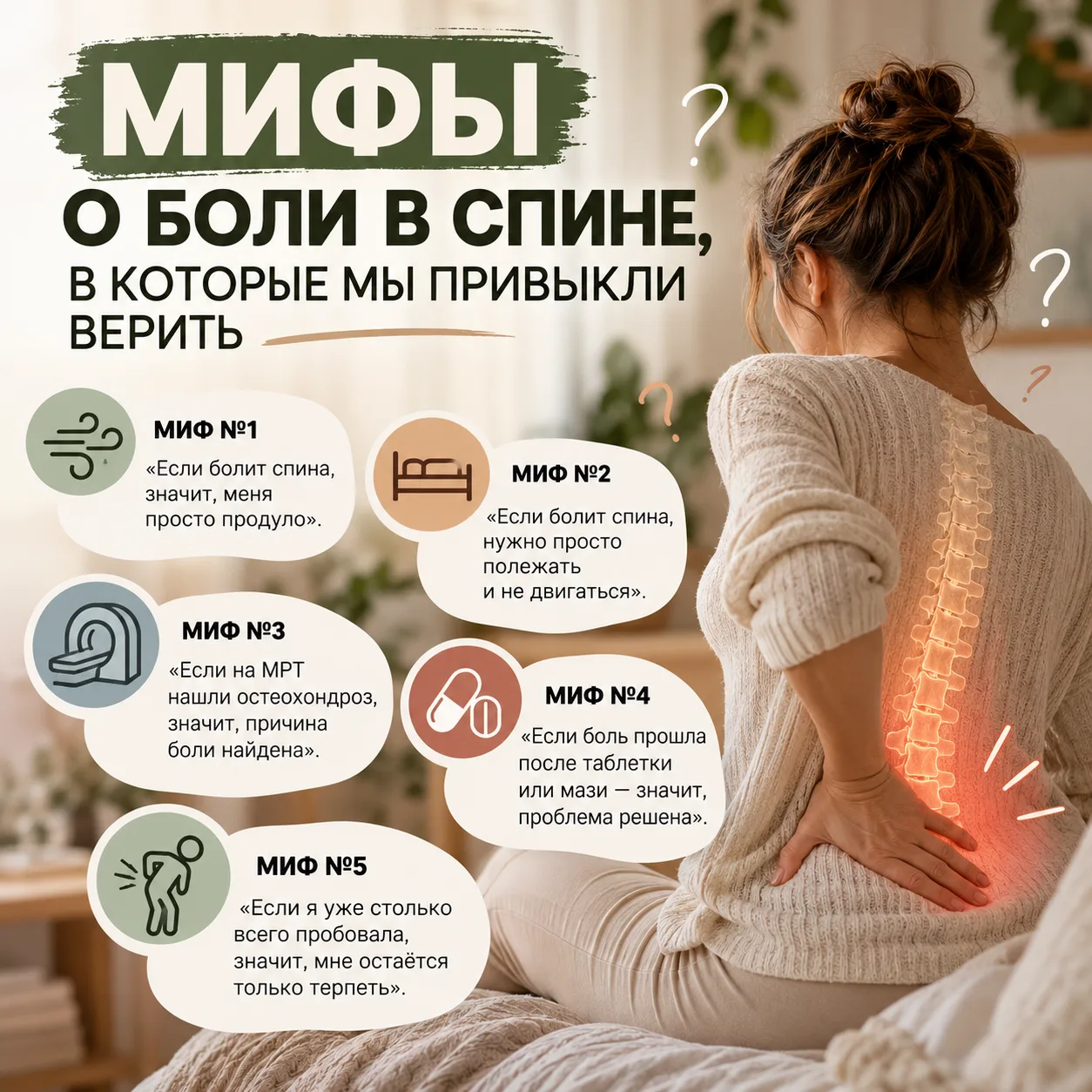 МИФЫ О БОЛИ В СПИНЕ, В КОТОРЫЕ МЫ ПРИВЫКЛИ ВЕРИТЬ