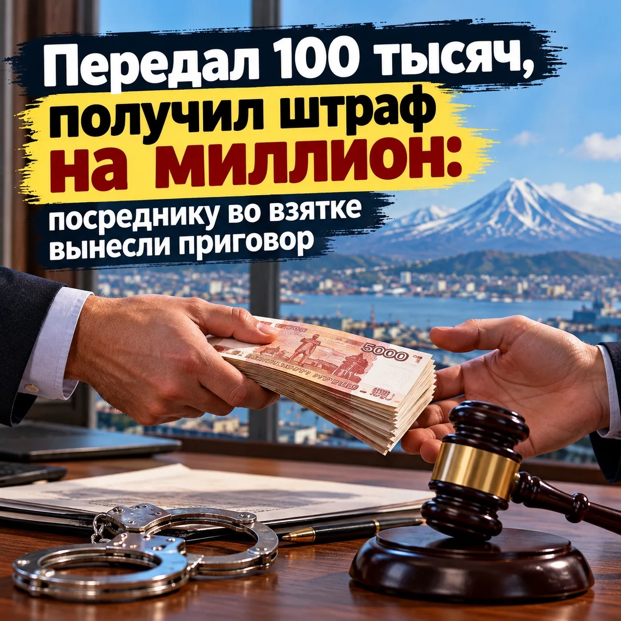 💸 Передал 100 тысяч, а штраф получил на миллион: на Камчатке осудили посредника во взятке