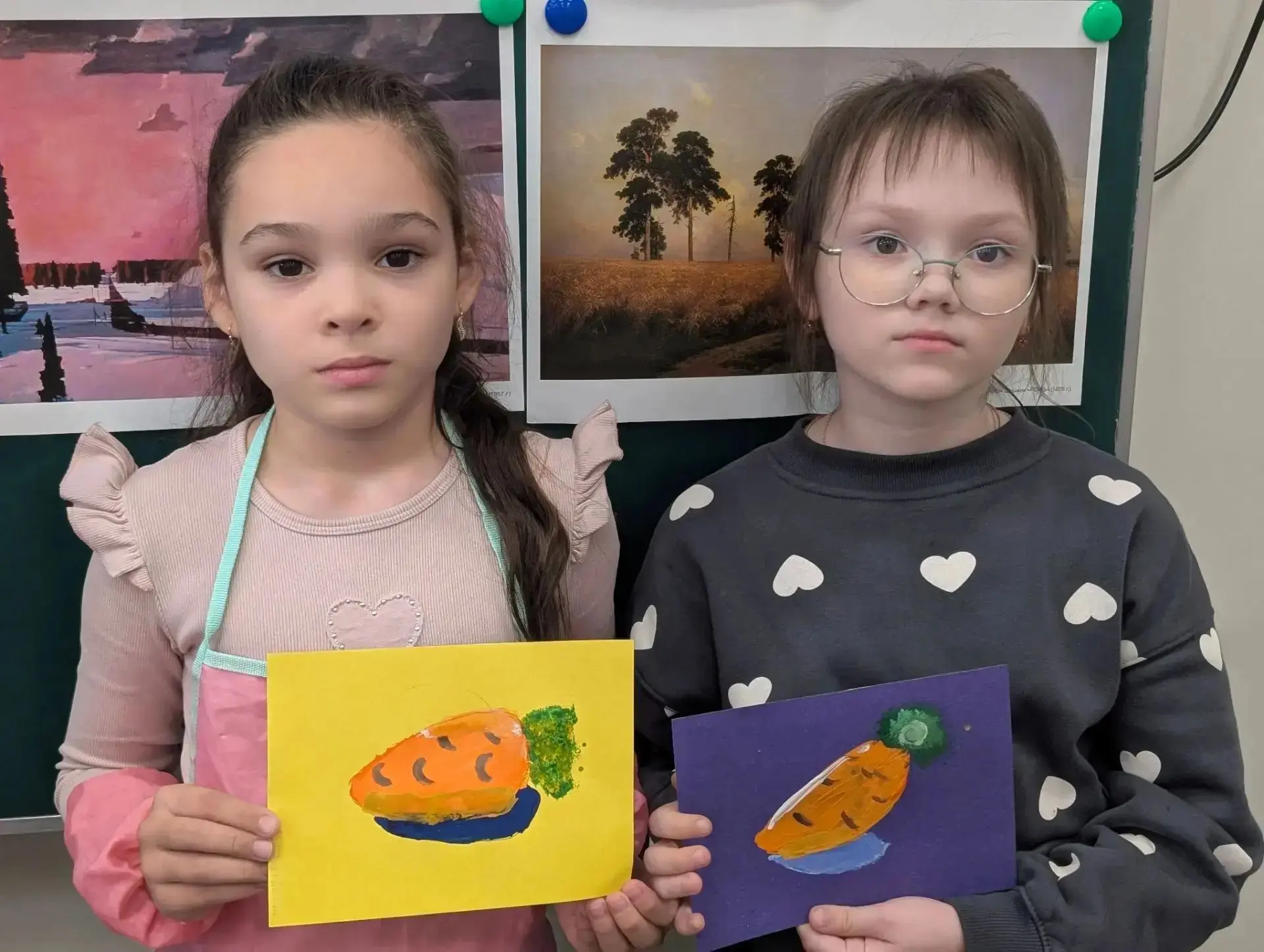 🔶Сегодня в изостудии «Свой цвет» первоклассники рисовали морковь 🧡