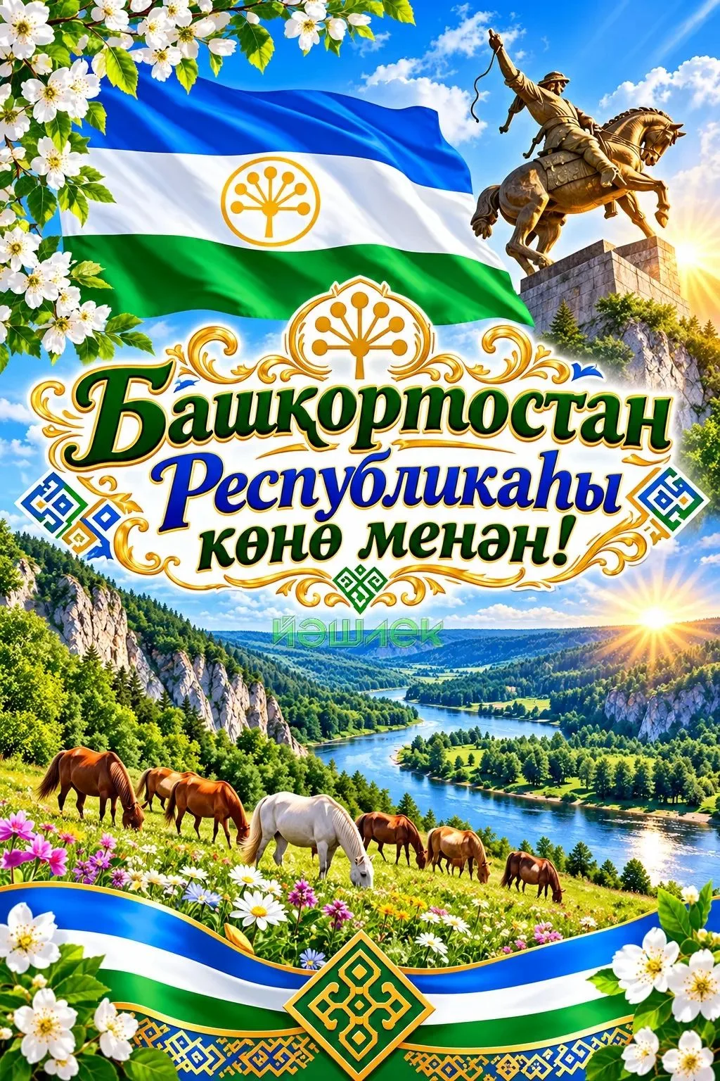 Башҡортостан көнө менән! Республикабыҙға именлек, халҡына татыулыҡ, һаулыҡ теләйбеҙ! Ми...