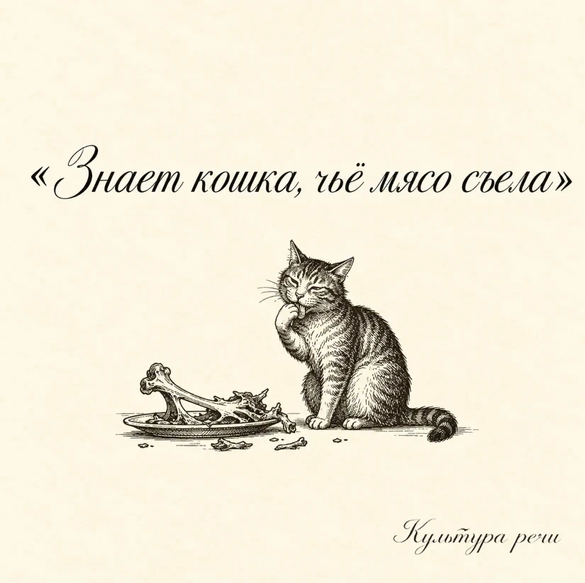 Знает кошка, чьё мясо съела