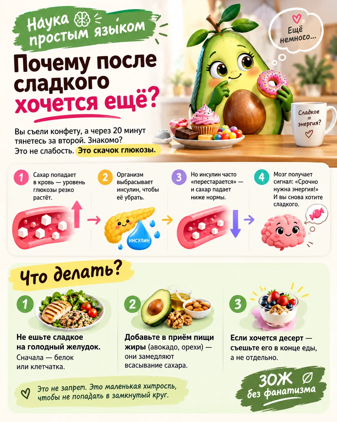 🧠 Наука простым языком: «Почему после сладкого хочется ещё?»