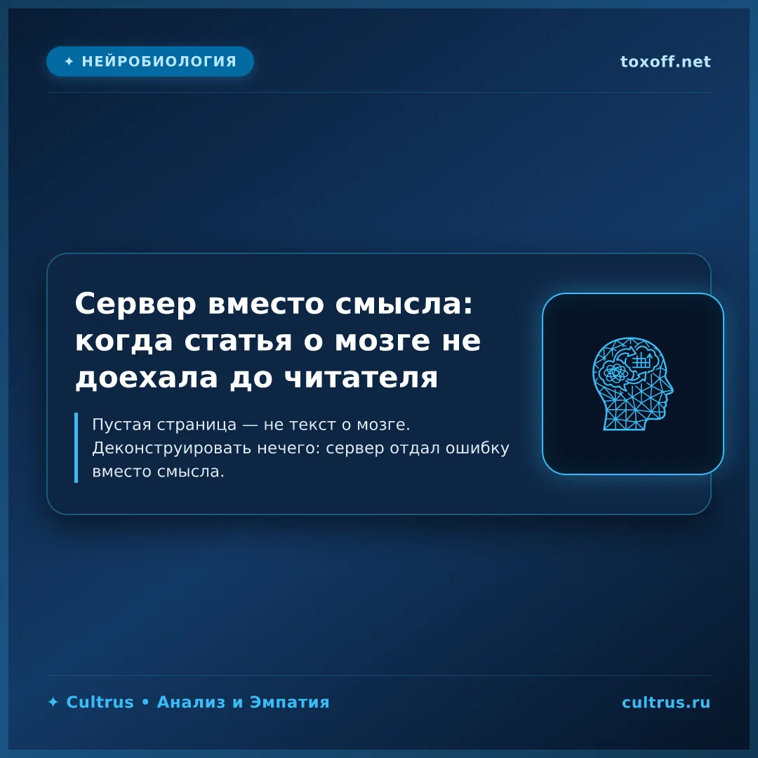 Пустая страница как зеркало: почему сбой сервера мы принимаем на свой счёт