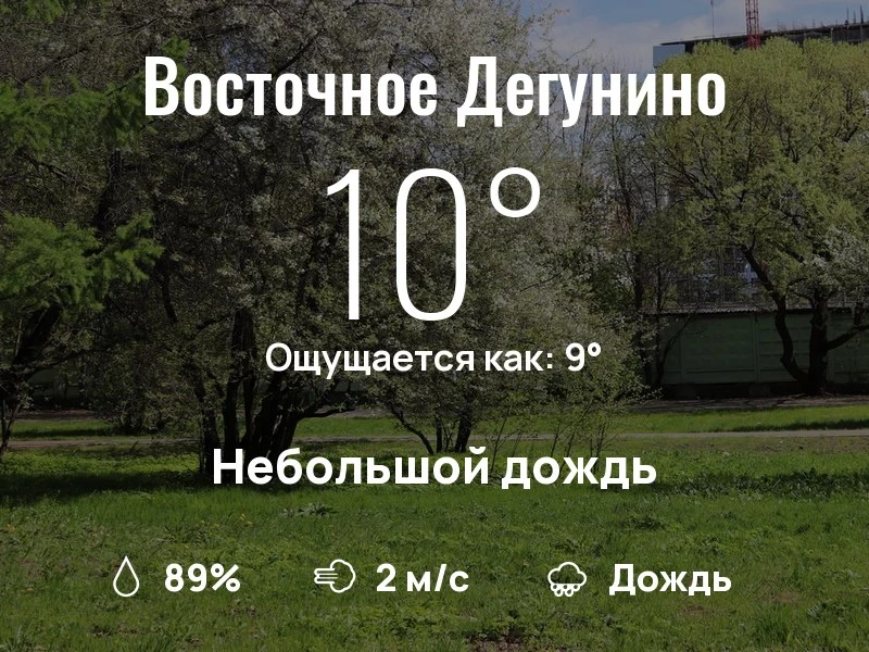 Что с погодой в Восточном Дегунино?