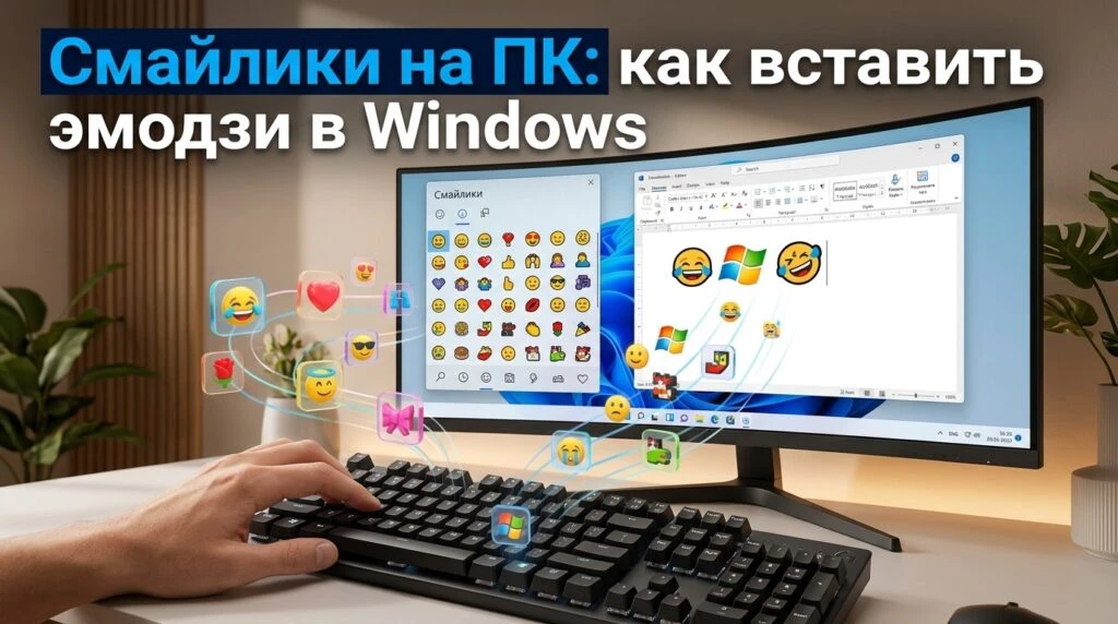 🤖 Смайлики на ПК: как вставить эмодзи в Windows