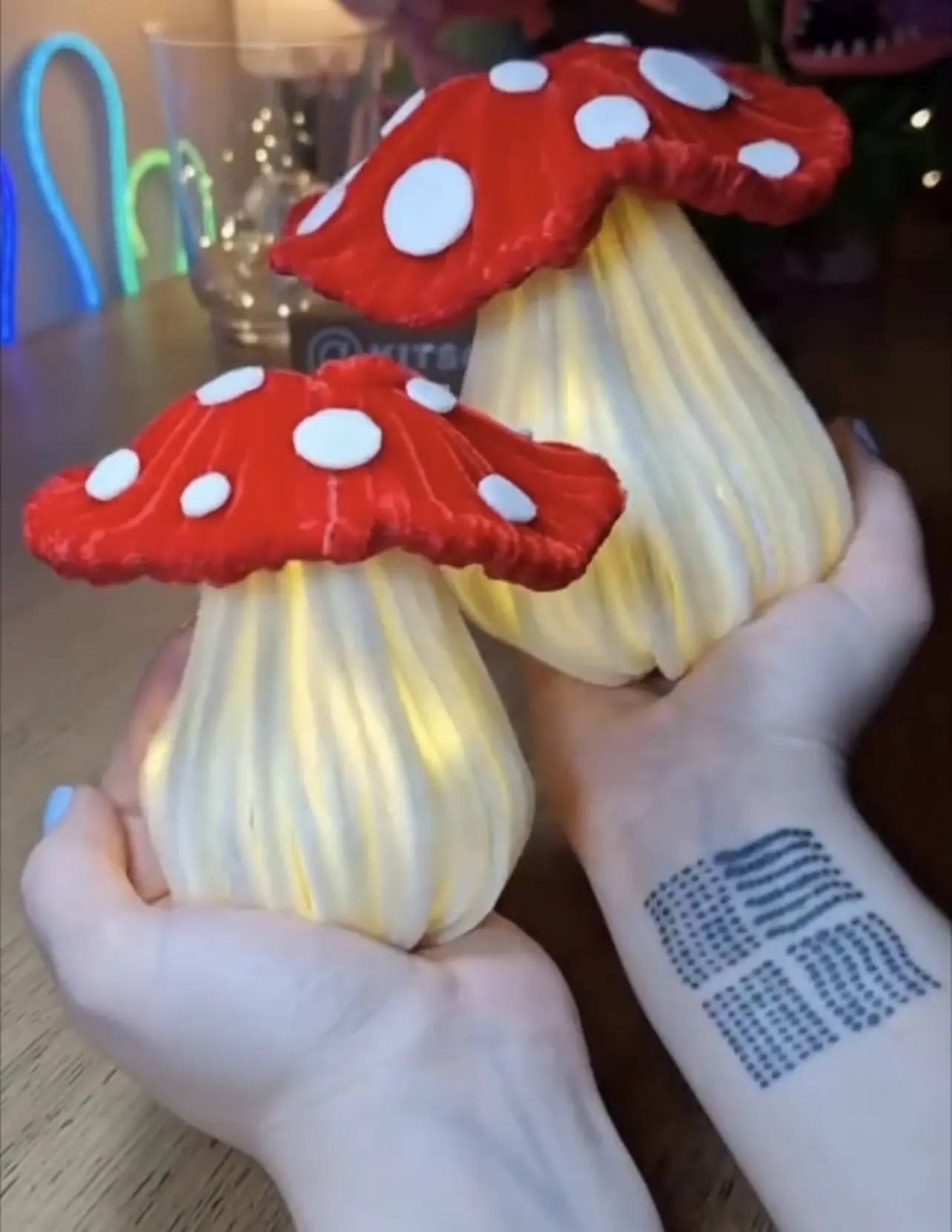 Лампа-гриб из синельной проволоки🍄