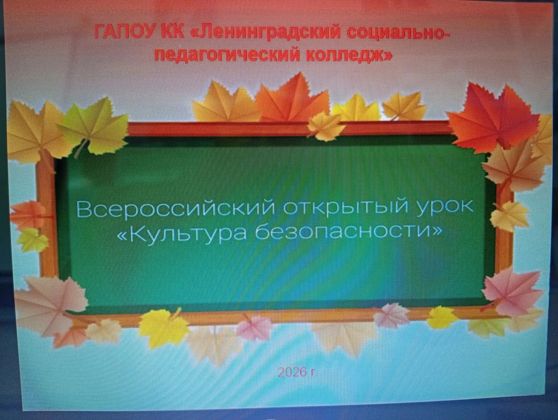 Всероссийский открытый урок культуры безопасности, прошедший в Ленинградском социально-...