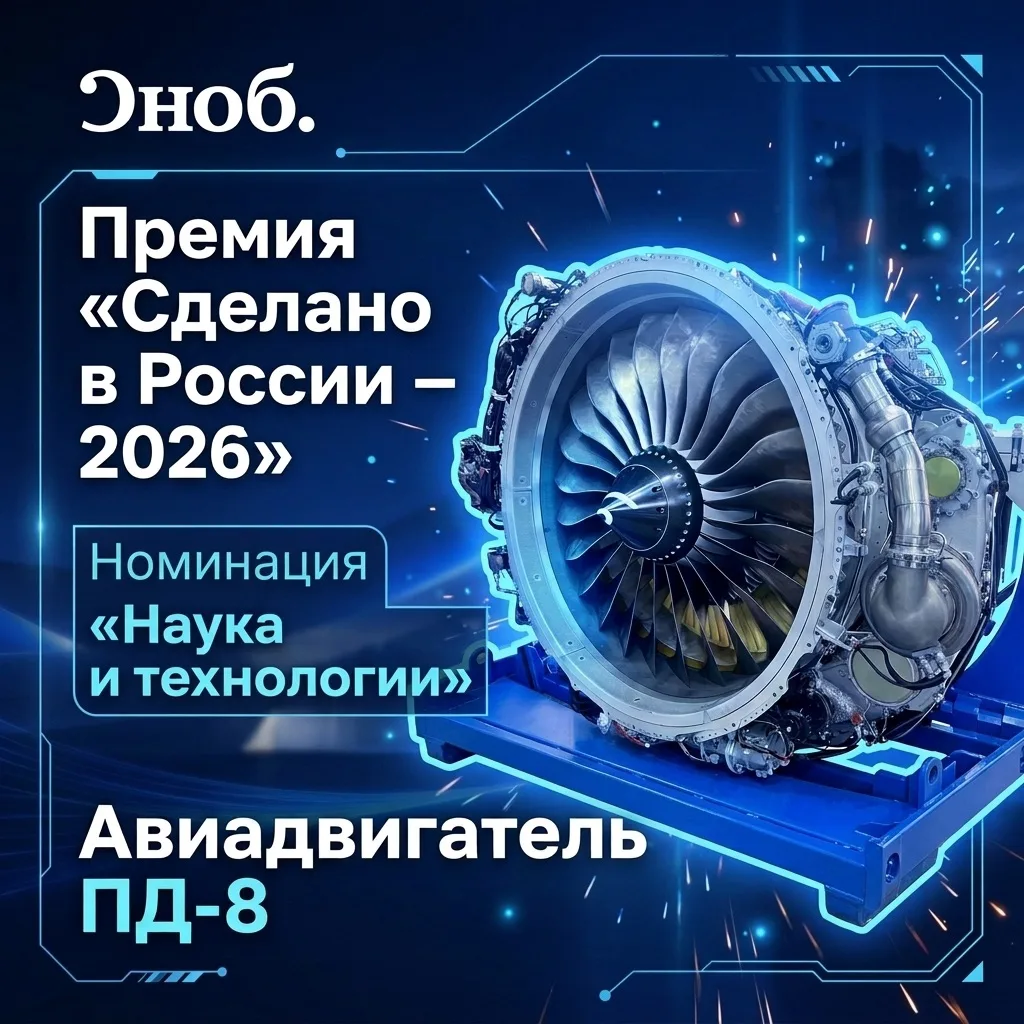 🏆 ОДК вошла в лонг‑лист премии «Сделано в России - 2026» с авиадвигателем ПД‑8