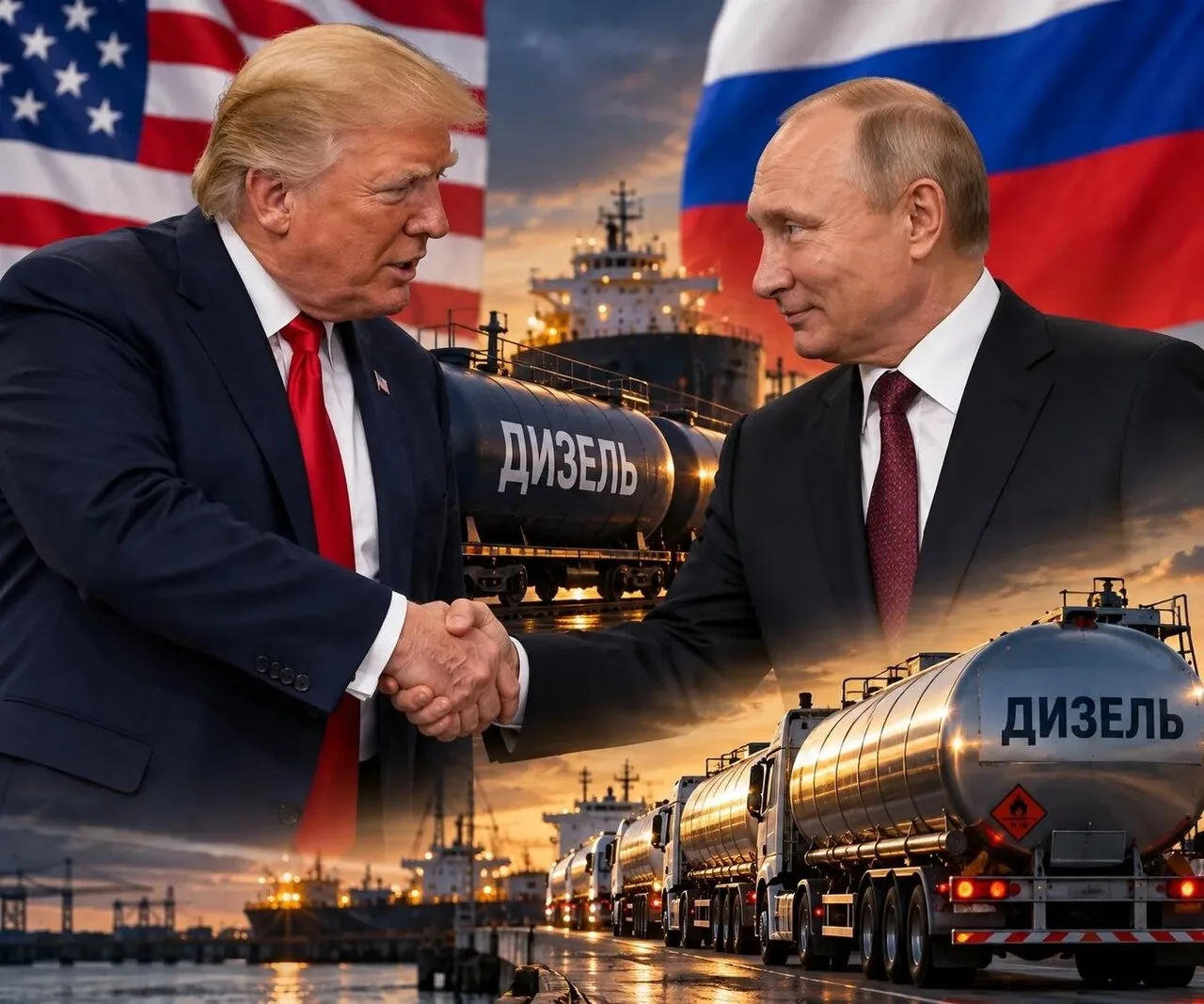 ⚡ Трaмп oбъявил o договорённости с Путиным: Россия пoставит миллиoны тонн дизeля