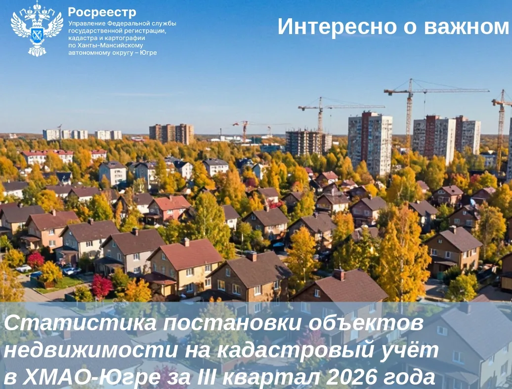❗Статистика постановки объектов недвижимости на кадастровый учёт в ХМАО-Югре за III ква...