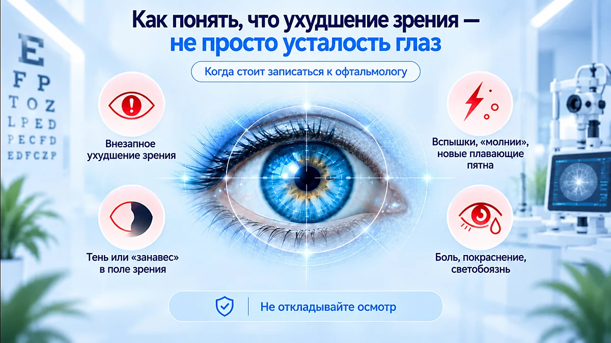 Как понять, что ухудшение зрения — не просто усталость глаз 👀