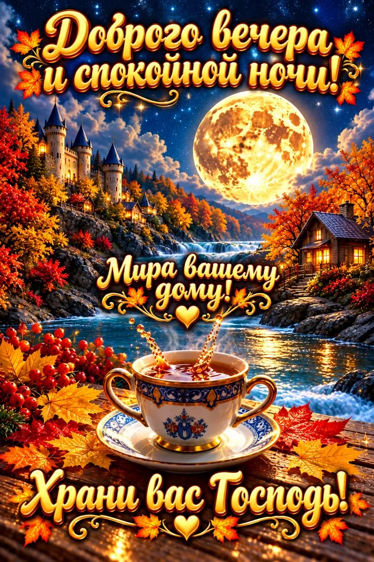 Вечерние интересные открытки ❤🧡💛❤🧡