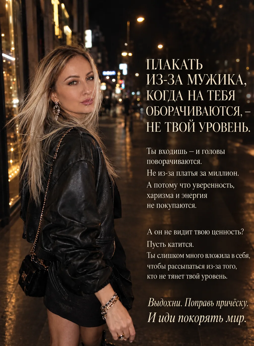 Ты заходишь в комнату и все головы поворачиваются. Не потому что ты в платье за миллион...