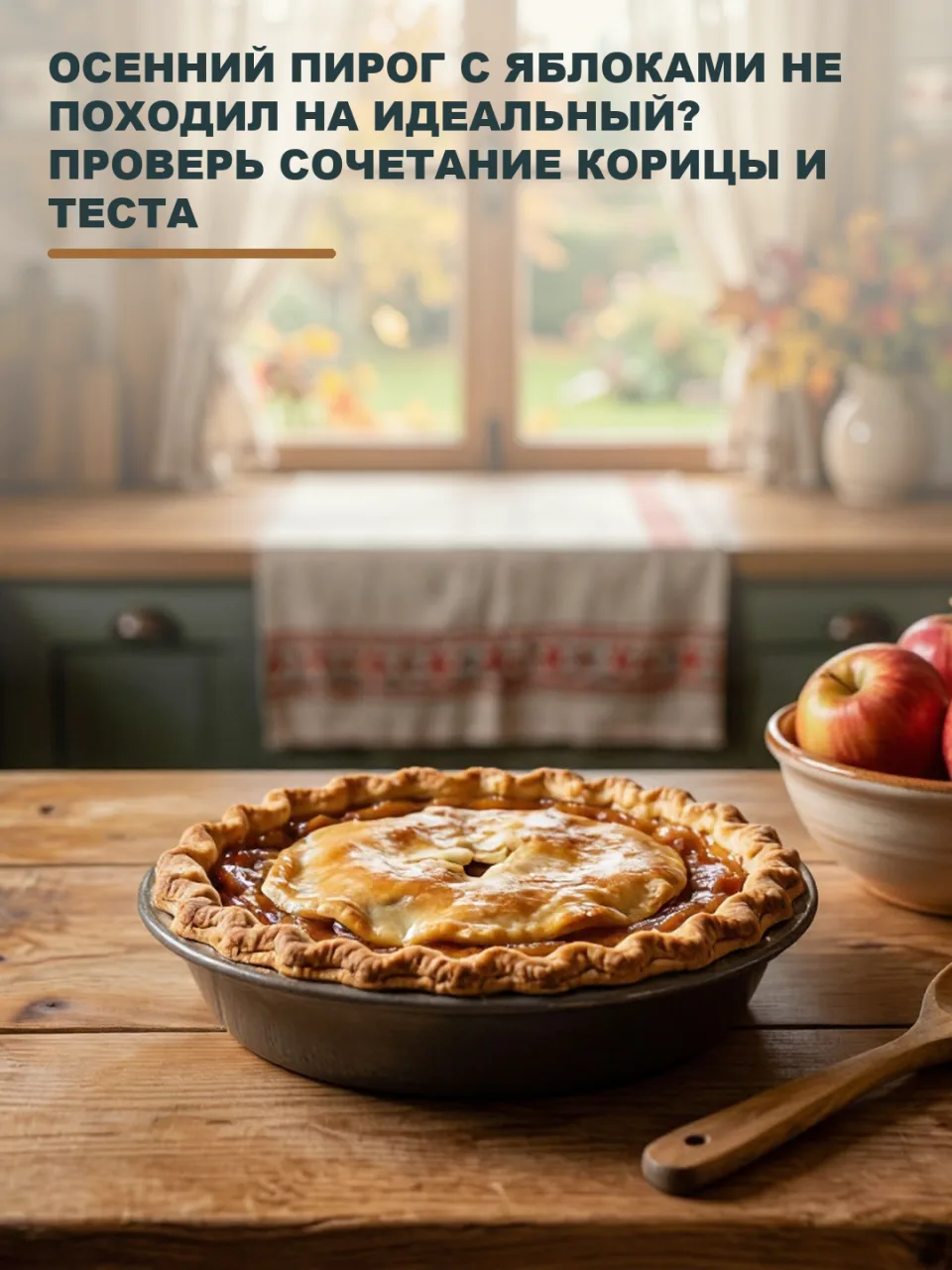 ОСЕННИЙ ПИРОГ С ЯБЛОКАМИ НЕ ПОХОДИЛ НА ИДЕАЛЬНЫЙ? ПРОВЕРЬ СОЧЕТАНИЕ КОРИЦЫ И ТЕСТА