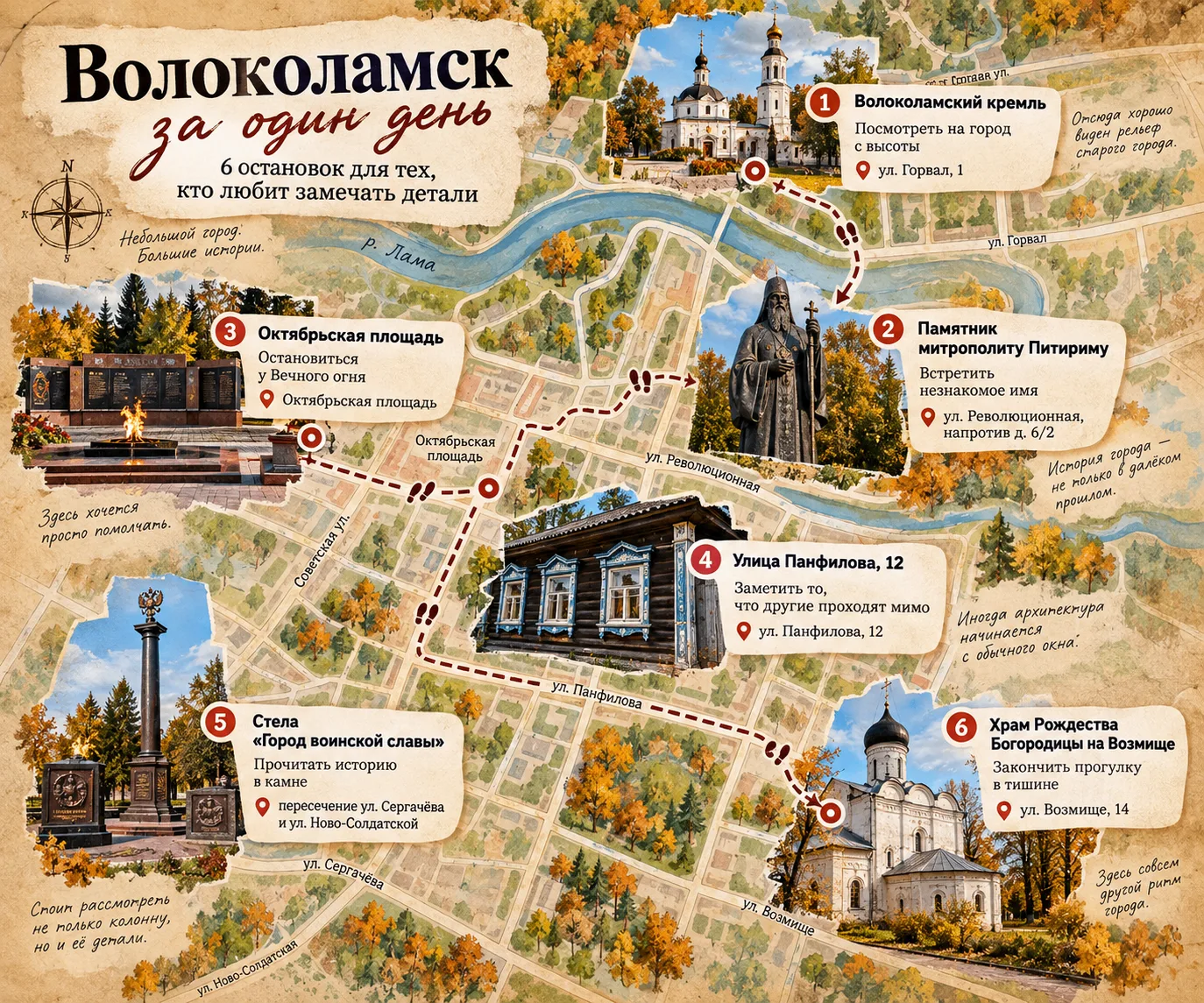 🪐Волоколамск🪐 за один день: 6 остановок для тех, кто любит замечать детали