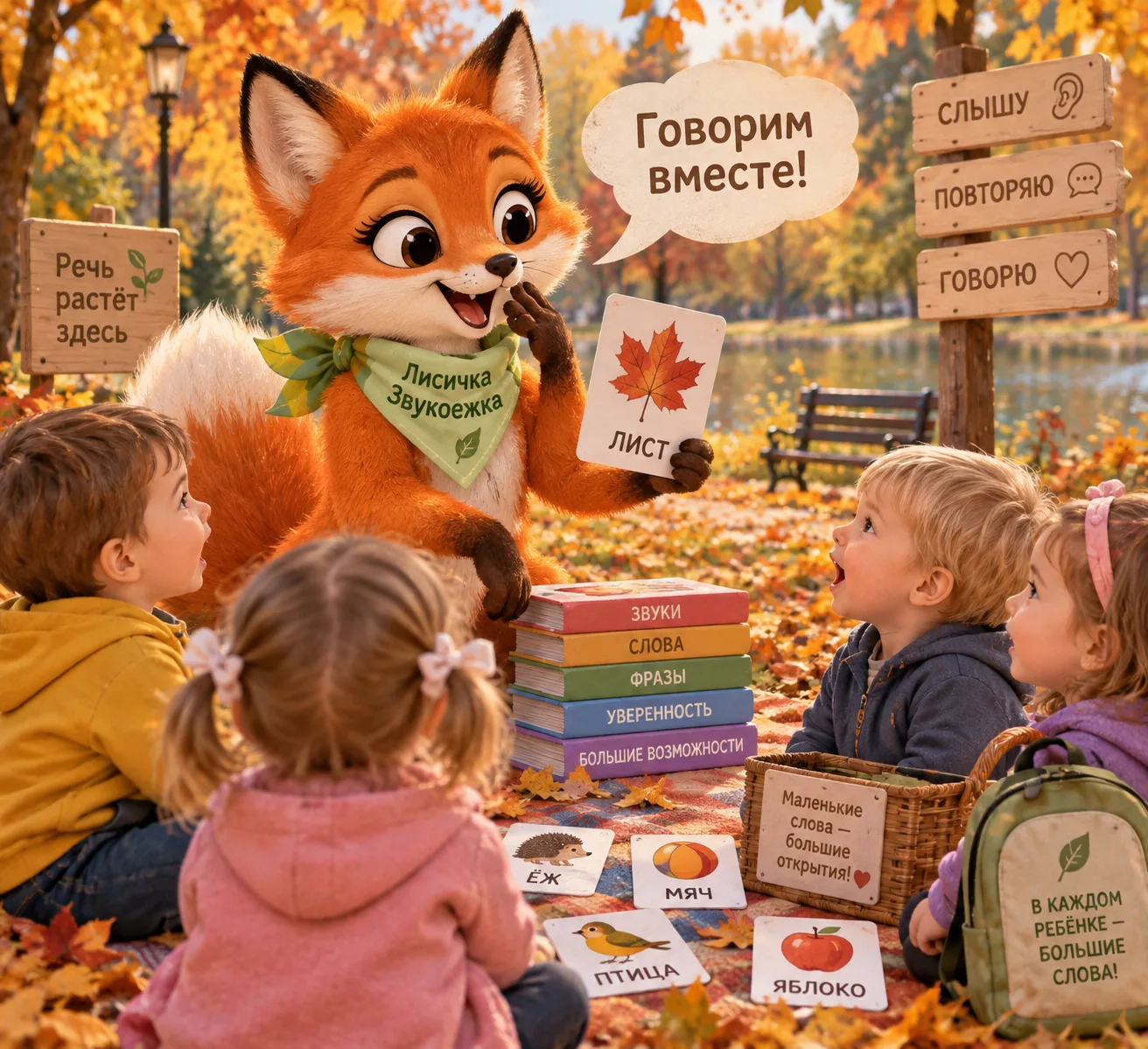 🦊 Рубрика «Лисичка Звукоежка»: играем в парке!