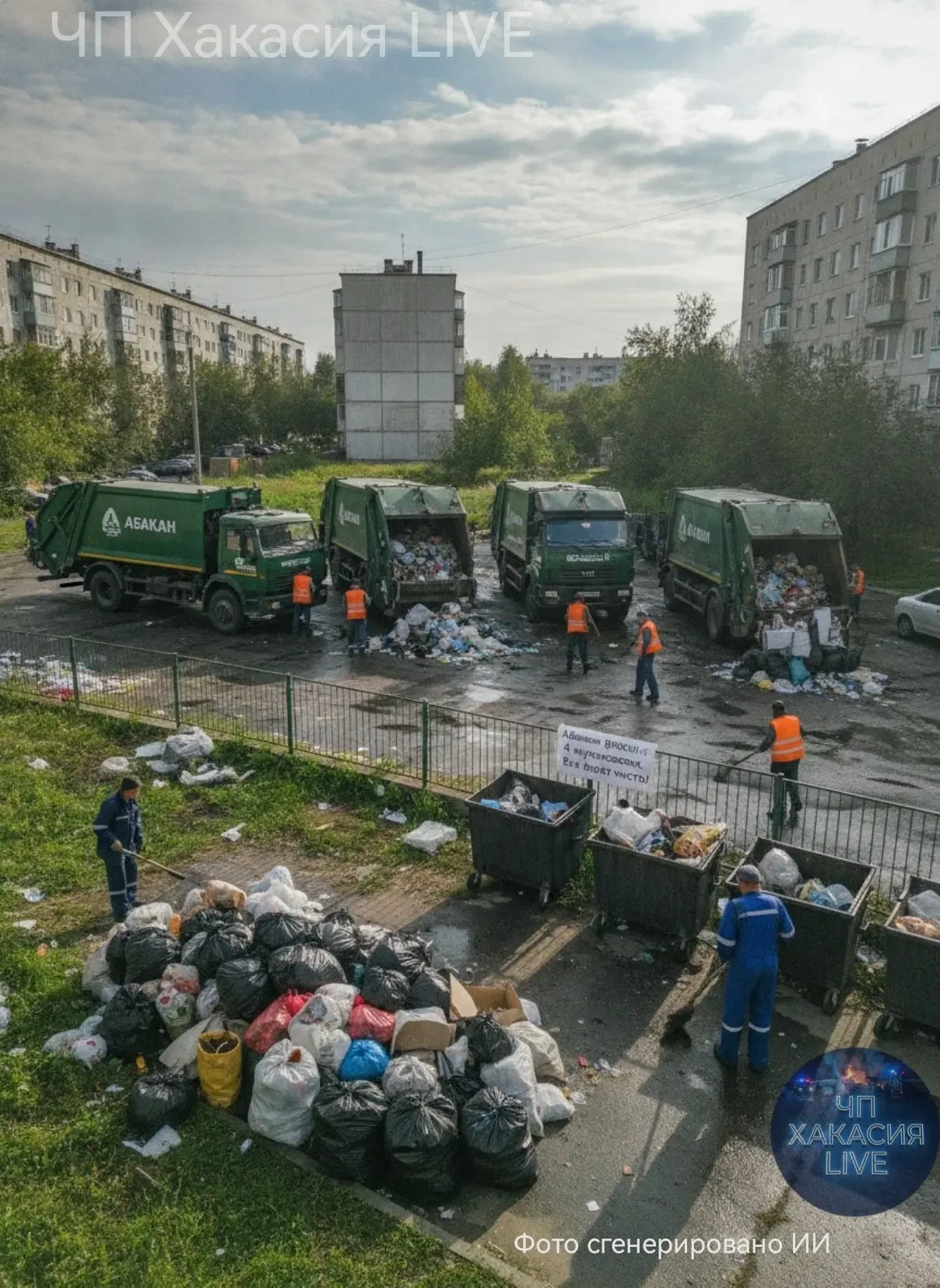 В Абакане ликвидируют мусорный завал