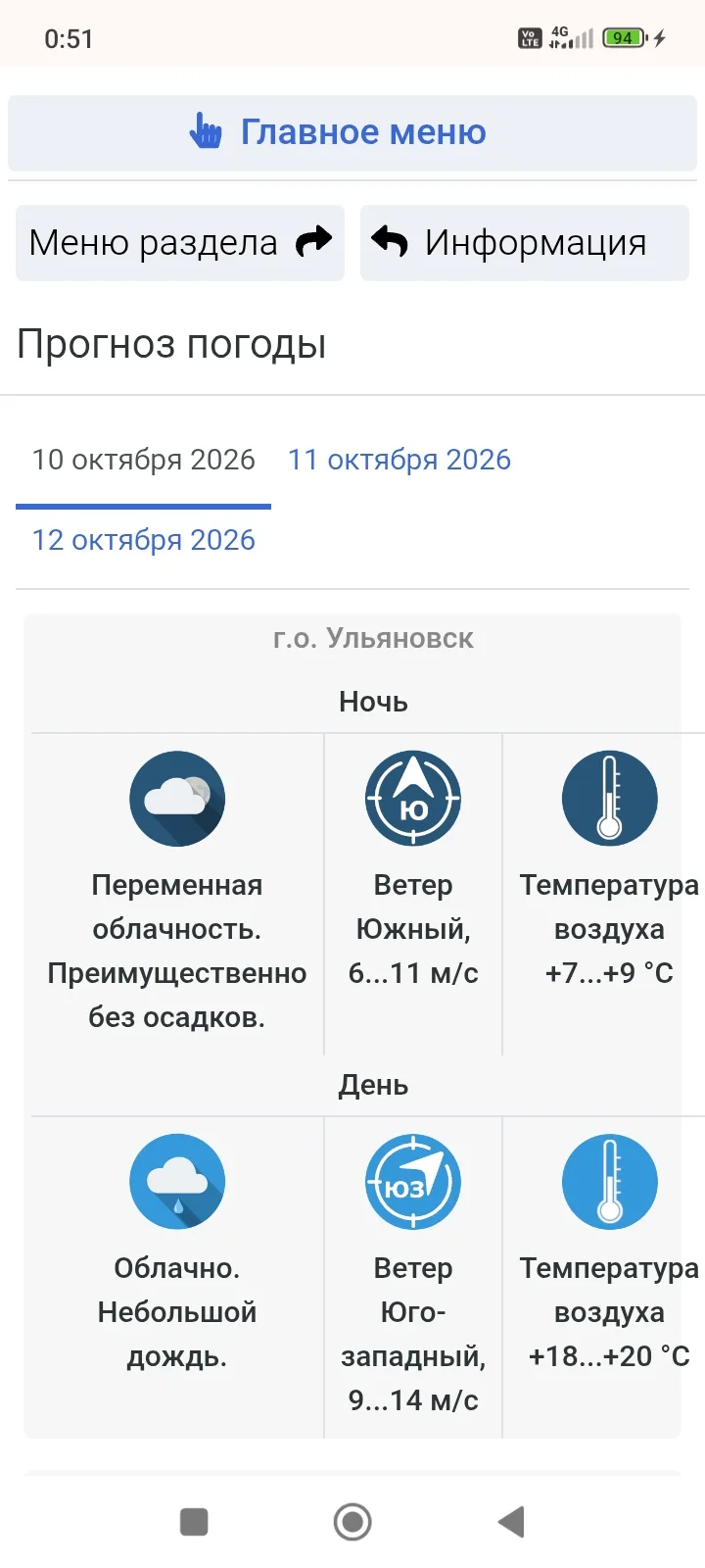 ⚠️ Прогноз погоды для города Ульяновска, от наших синоптиков Ульяновского Росгидромета: