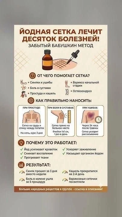 Йодная сетка: старинный метод лечения ⚕️