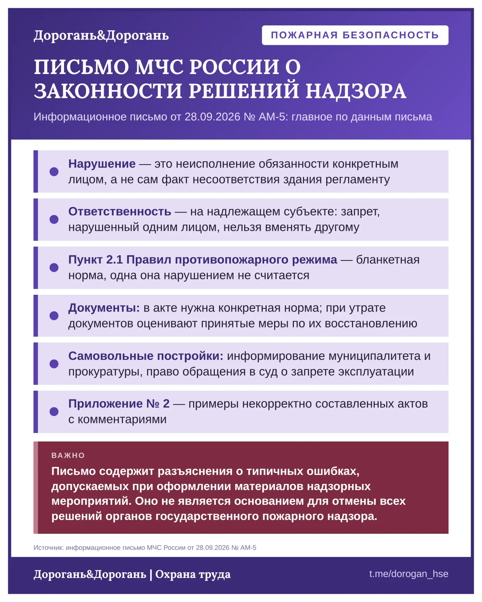ИНФОРМАЦИОННОЕ ПИСЬМО МЧС РОССИИ: КАК ГПН ДОЛЖНЫ ОБОСНОВЫВАТЬ СВОИ РЕШЕНИЯ