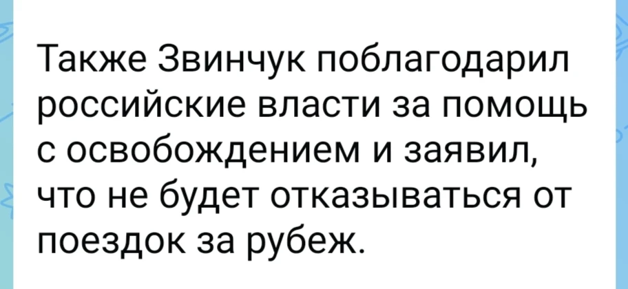 Звинчук вернулся и заявил, что продолжит попытки присесть за границей.
