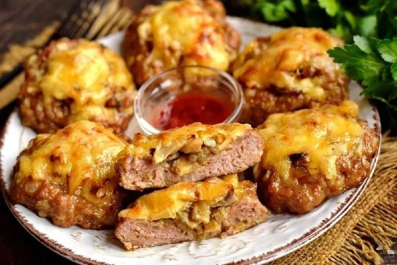 🍖 Мясные гнёзда с грибами 🧀🍄‍🟫