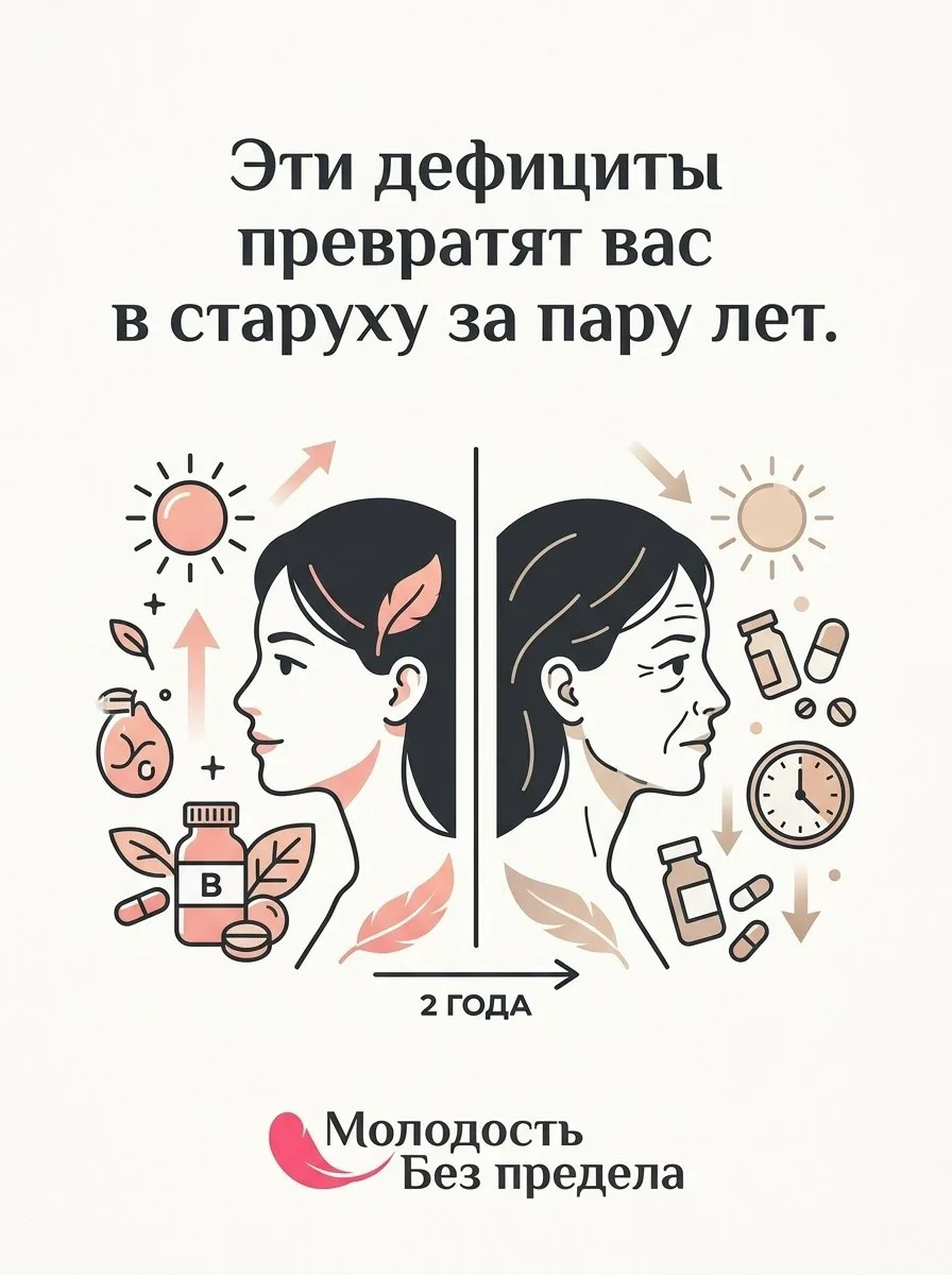 Эти дефициты превратят вас в старуху за пару лет.