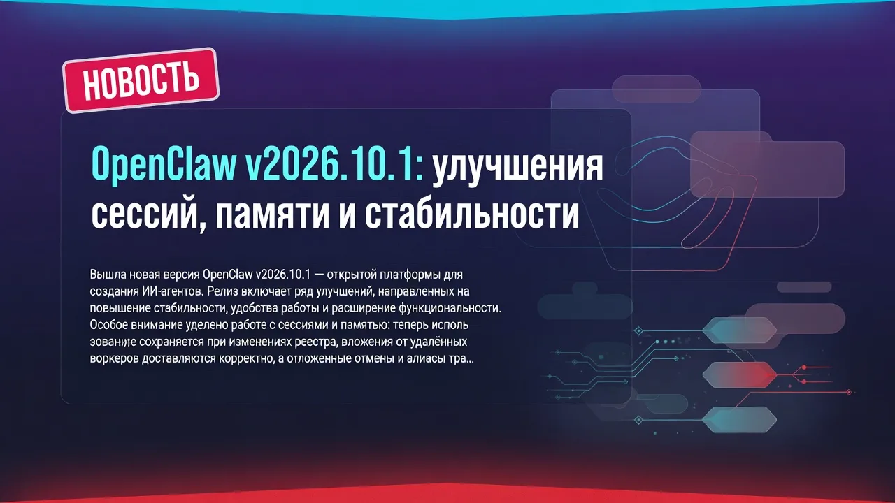 OpenClaw v2026.10.1: улучшения сессий, памяти и стабильности