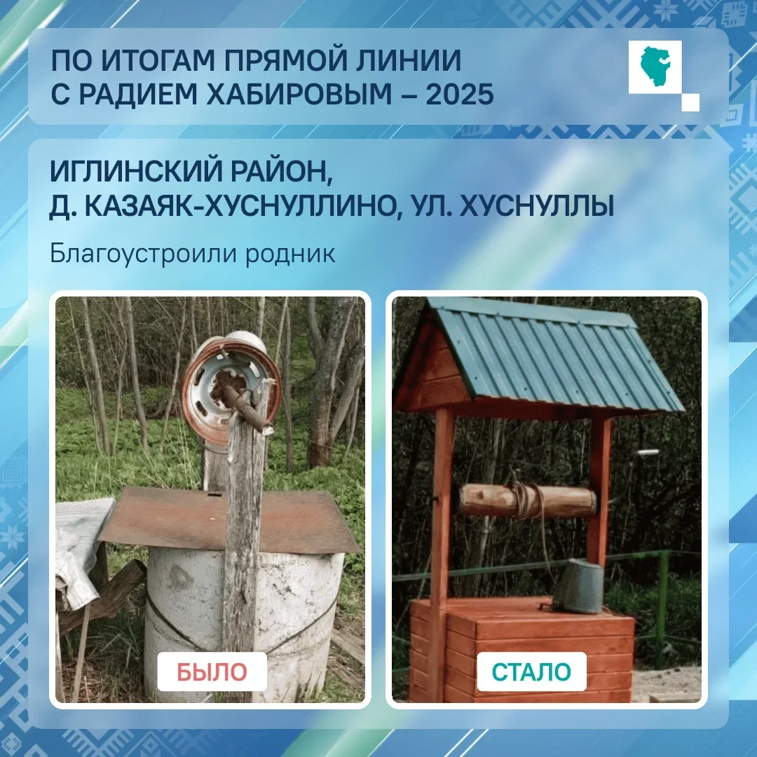 Благоустроили родник в деревне Казаяк-Хуснуллино Иглинского района