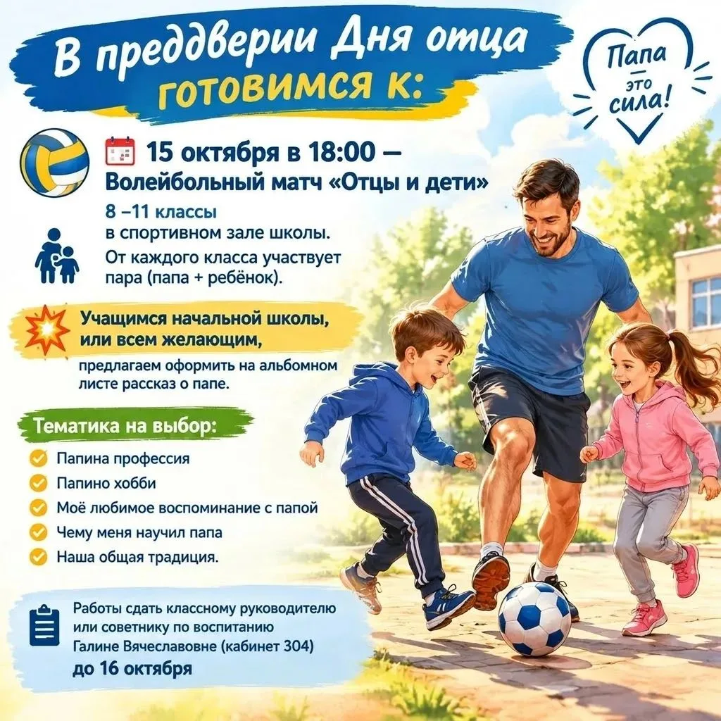 Готовимся активно  к Дню отца!