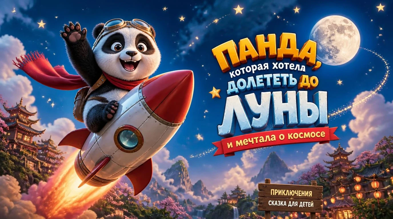 Панда, которая хотела долететь до Луны и мечтала о космосе