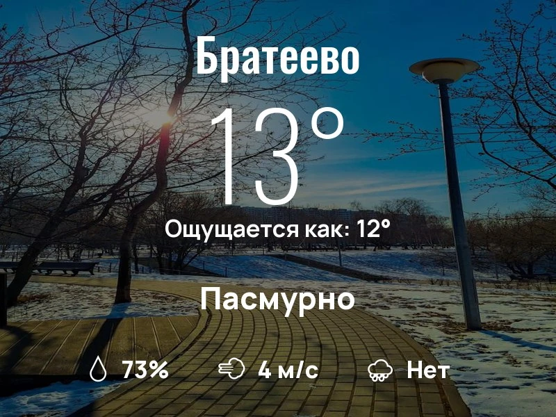Что с погодой в Братеево?