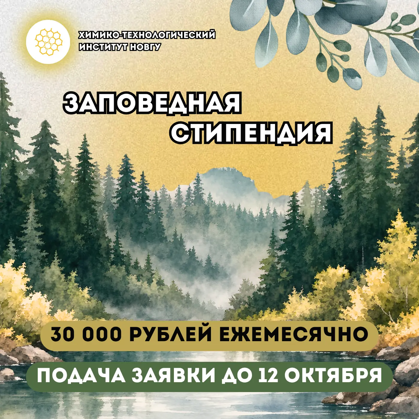 🌿 «Заповедная стипендия»: 30 000 ₽ ежемесячно для студентов-исследователей природы