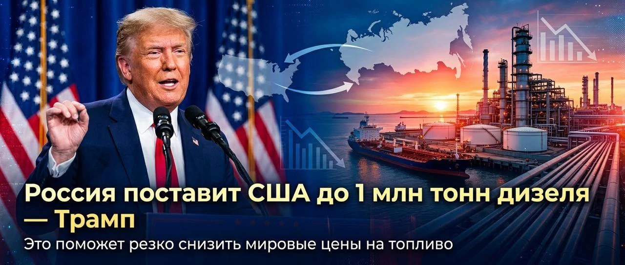 ⚡️ Россия планирует поставлять США до миллиона тонн дизеля