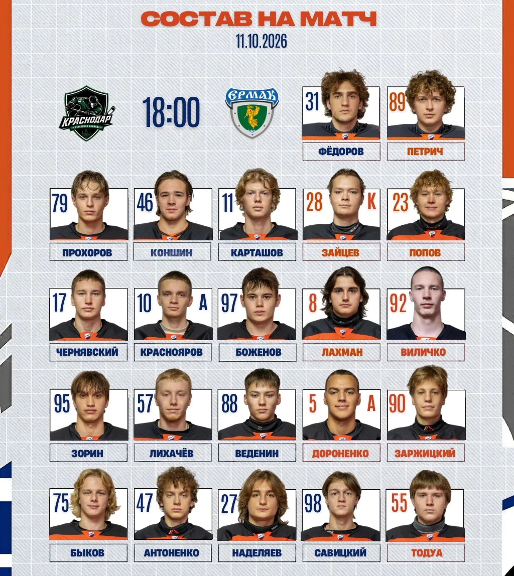 🏒 В каких сочетаниях выходим сегодня против «Краснодара»?