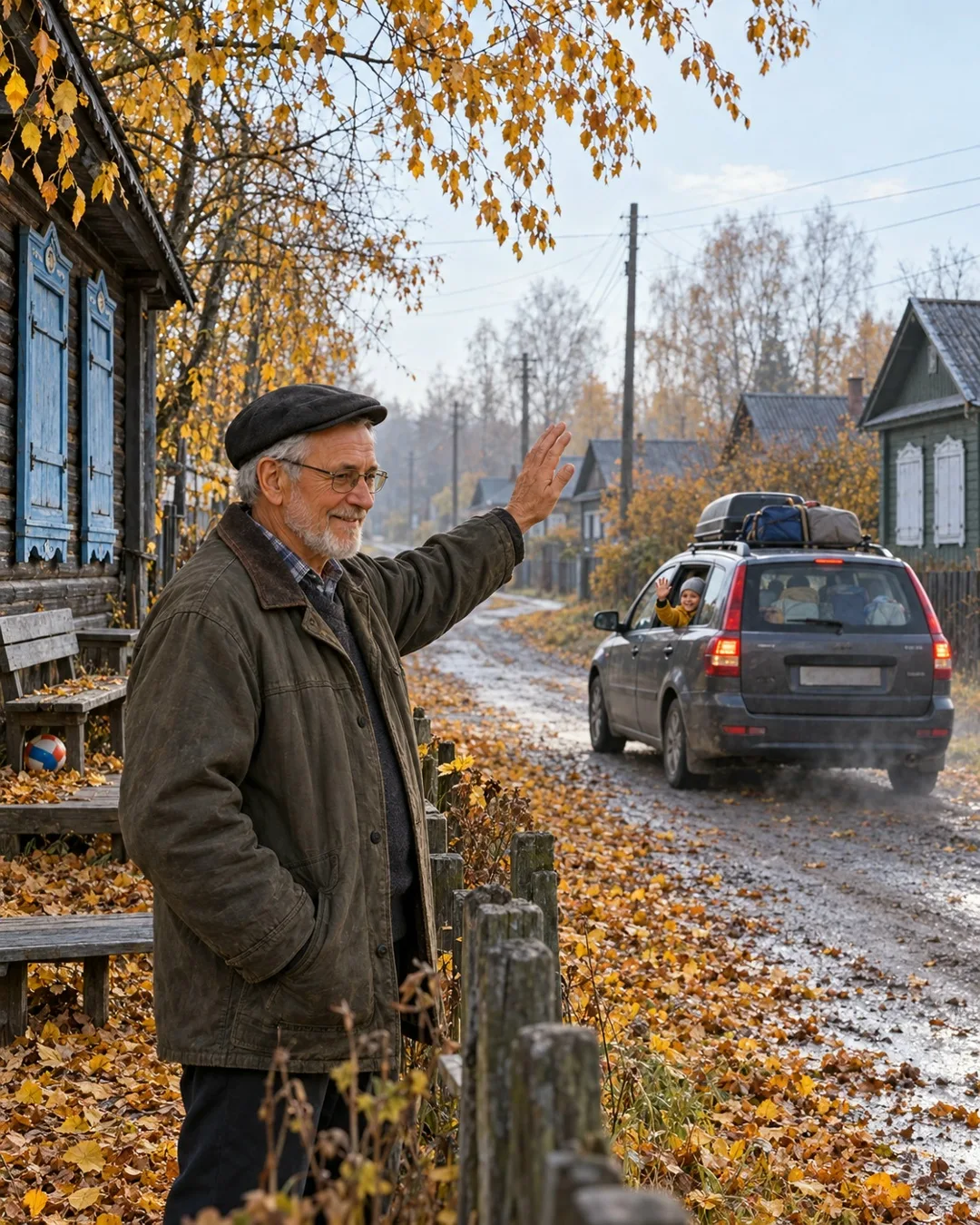 Сегодня утром уехали последние дачники. Погрузили в машину сумки, пустые корзины, детск...