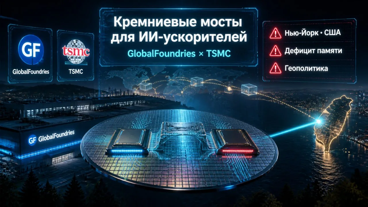 ✅ GlobalFoundries поможет TSMC: в США наладят выпуск кремниевых мостов для ИИ-чипов