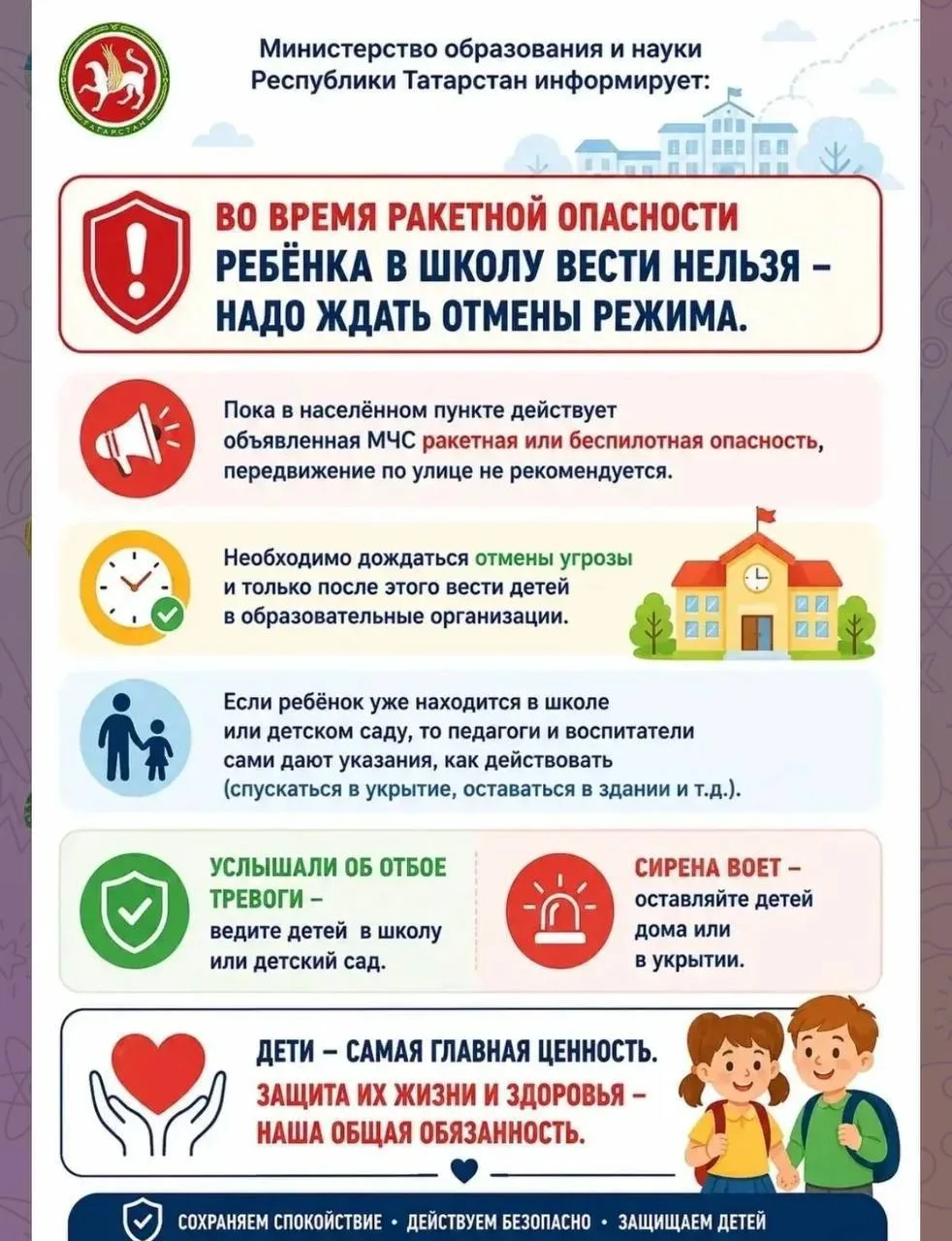 ❗️Напоминаем, что нужно делать при ракетной опасности